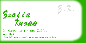 zsofia knopp business card